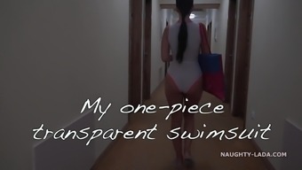 One-piece transparent swimsuit 
