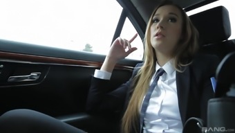 Smoking hot teen Alexis Crystal gets her pussy drilled in the car