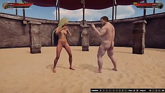 Ethan And Faye Engage In A Naked Fight In 3d