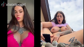 Amateur Tiktok Model Gets Caught Playing With A Dildo And Cumming Hard
